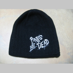 Punks not dead, zimná čiapka, čierna zimná čiapka 100%akryl univerzálna veľkosť